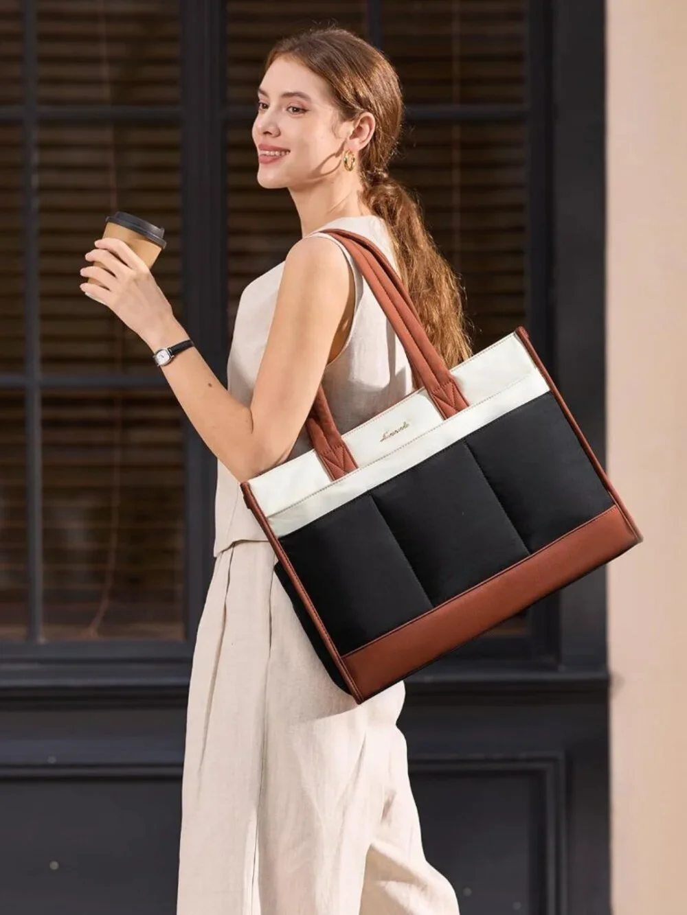 Stylish Work Tote Bag for Women, 17.3